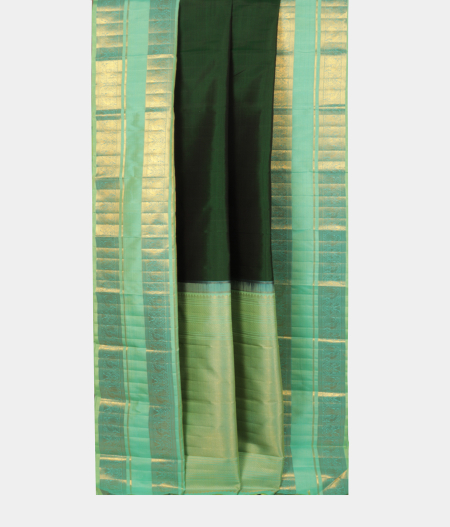 Bottle Green Handwoven Kanjivaram Silk Saree T2396782