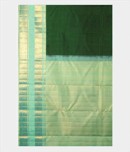 Bottle Green Handwoven Kanjivaram Silk Saree T2396784