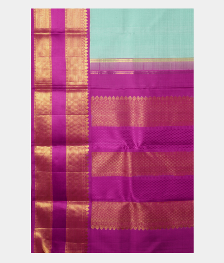 Cyan Blue Kanjivaram Silk Saree T2399785