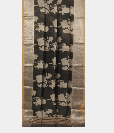 Grey Super Fine Printed Cotton Saree  T2419162