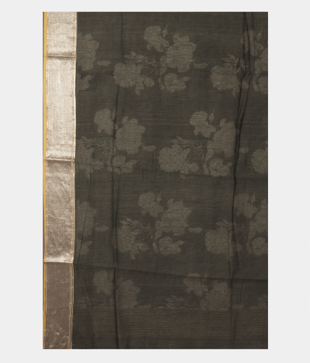 Grey Super Fine Printed Cotton Saree  T2419163