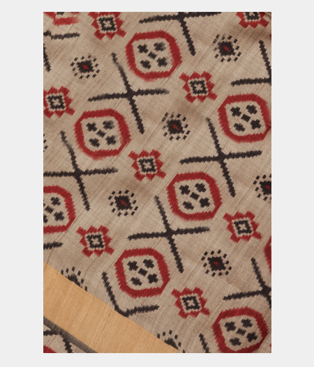 Grey Tussar Printed Saree T198200-image