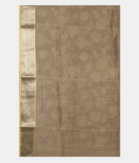 Light Brown Super Fine Printed Cotton Saree T2419143