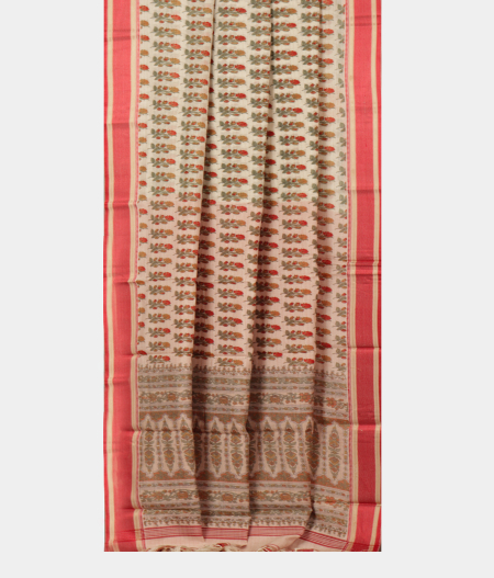 White Soft Printed Cotton Saree T2397482
