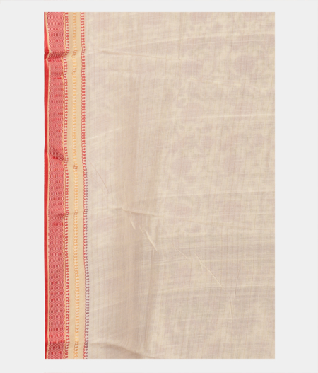 Off White Soft Printed Cotton Saree T2397533