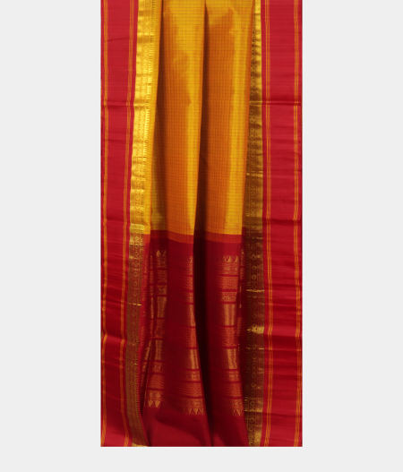 Golden Yellow Silk Cotton Saree T2381012