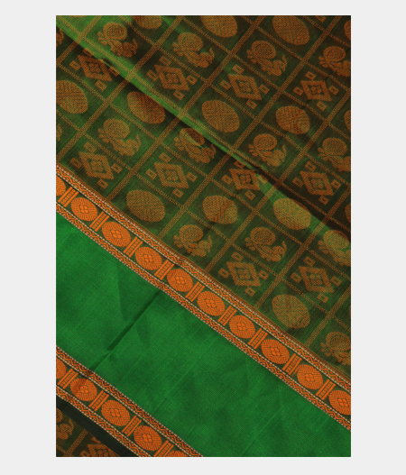 Green Silk Cotton Saree T238235-image