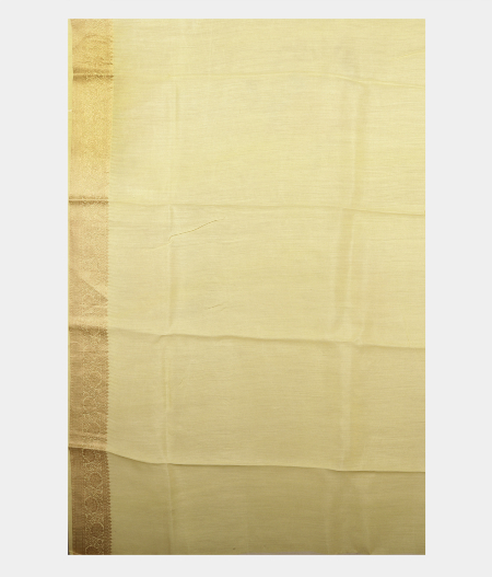 Light Yellow Organza Printed Saree T2418733