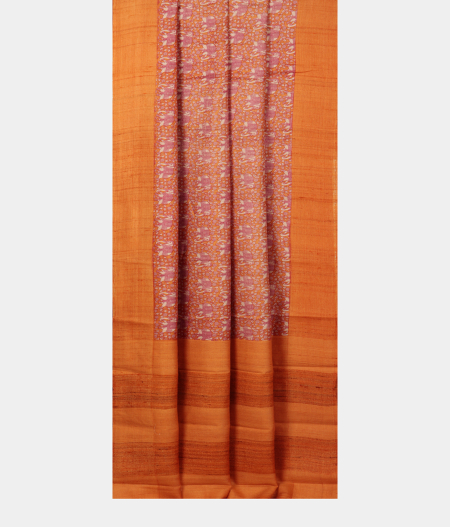 Orange Tussar Printed Saree 2383242