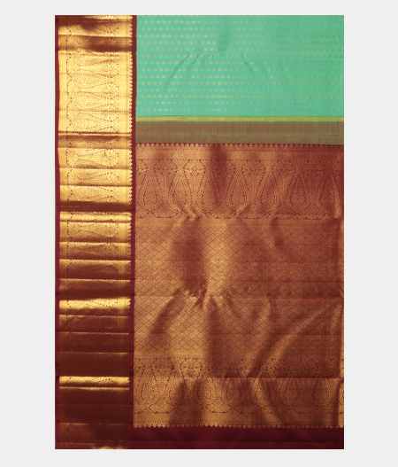 Aqua Green Handwoven Kanjivaram Silk Saree T2311045