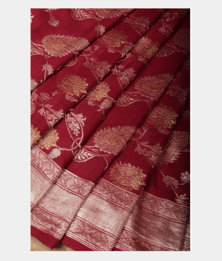 Maroon Tussar Georgette Silk Saree T2407342