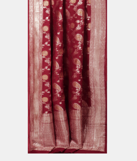 Maroon Tussar Georgette Silk Saree T2407344