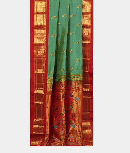 Peacock Blue Paithani Silk Saree T2421182