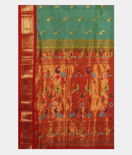 Peacock Blue Paithani Silk Saree T2421184
