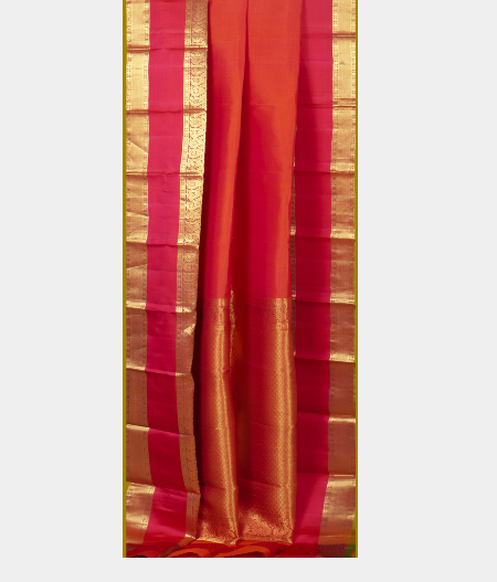Pinkish Orange Soft Silk Saree T1398102
