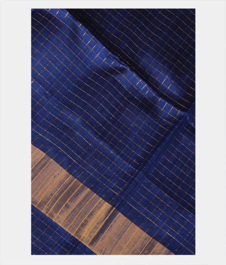 Blue Woven Raw Silk Saree T240254-image