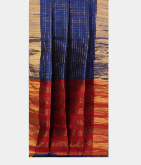 Blue Woven Raw Silk Saree T2402542