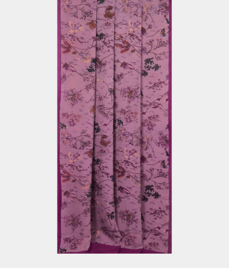 Lavender Georgette Printed Silk Saree  T2175172