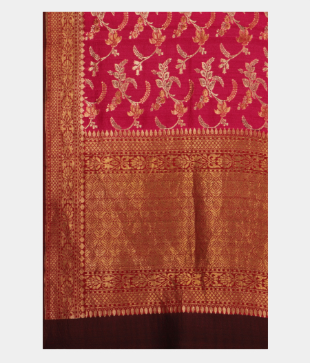 Magenta Tussar Georgette Silk Saree T2329084
