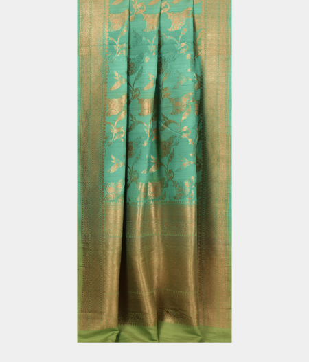 Blue Tussar Georgette Silk Saree  T2401062