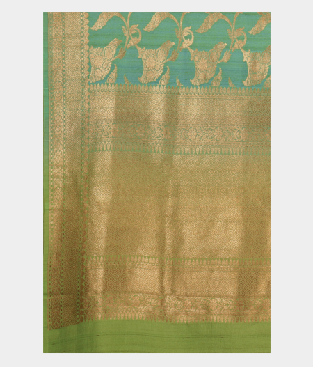 Blue Tussar Georgette Silk Saree  T2401064