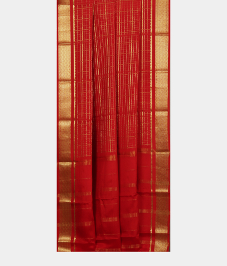 Red Mysore Silk Saree T2420192