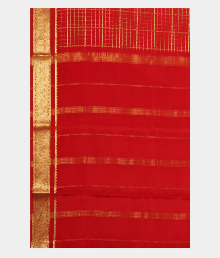 Red Mysore Silk Saree T2420194