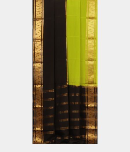 Green and Black Mysore Silk Saree T2420332