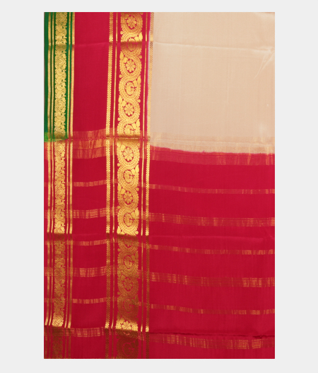 Cream Mysore Silk Saree T2420354