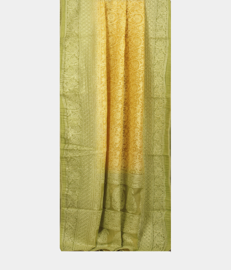 Yellow Kora Organza Embroidery Saree T2406904