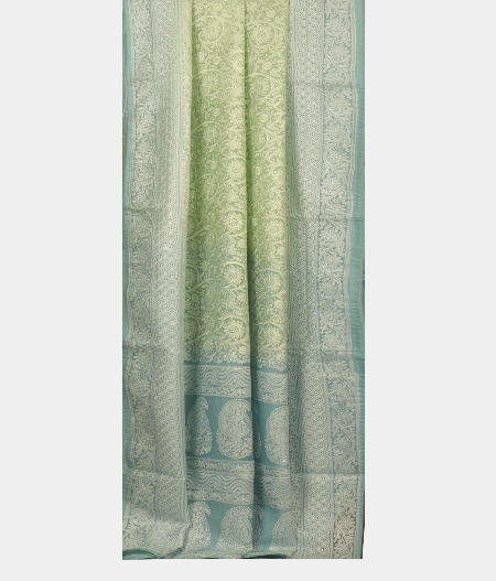Light Green Kora Organza Embroidery Saree T2406924