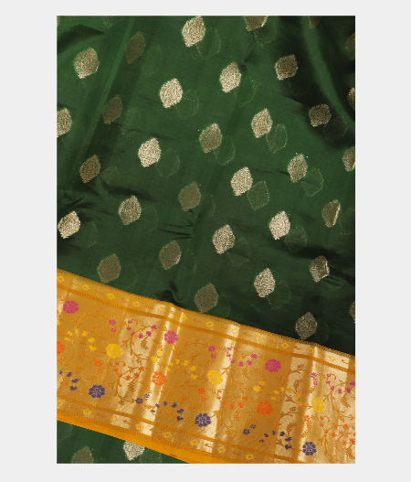 Bottle Green Chaniya Silk Saree T226875-image