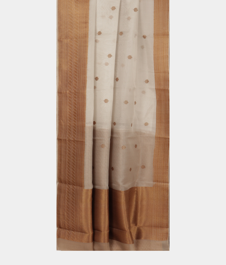 White Woven Organza Saree T2407282