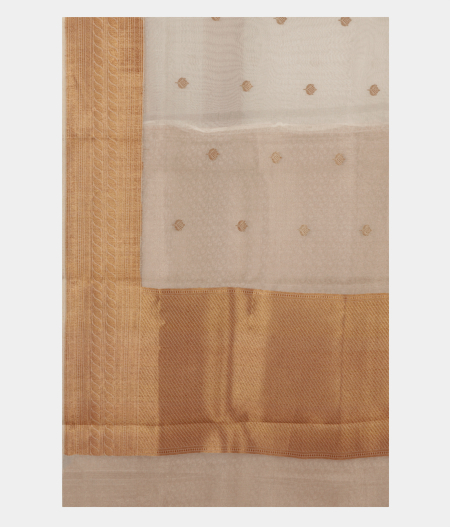 White Woven Organza Saree T2407284