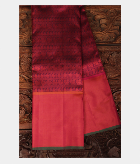 Burgundy Handwoven Kanjivaram Silk Saree T243738-image