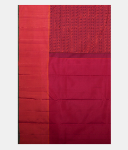 Burgundy Handwoven Kanjivaram Silk Saree T2437384