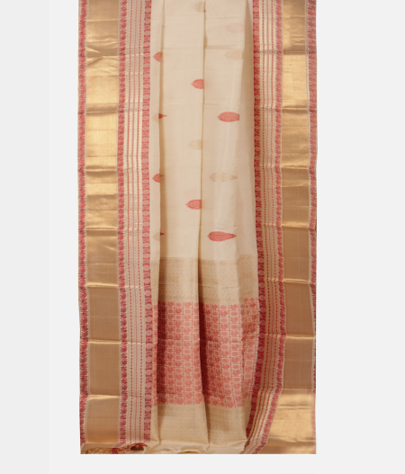 Off-White Handwoven Kanjivaram Silk Saree T1626662