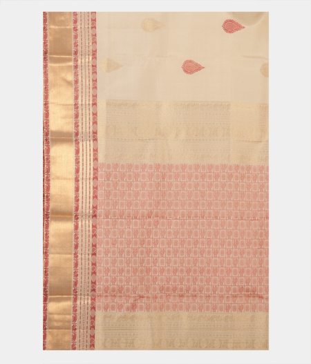 Off-White Handwoven Kanjivaram Silk Saree T1626664