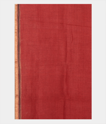 Black Ajrakh Linen Saree T2338103