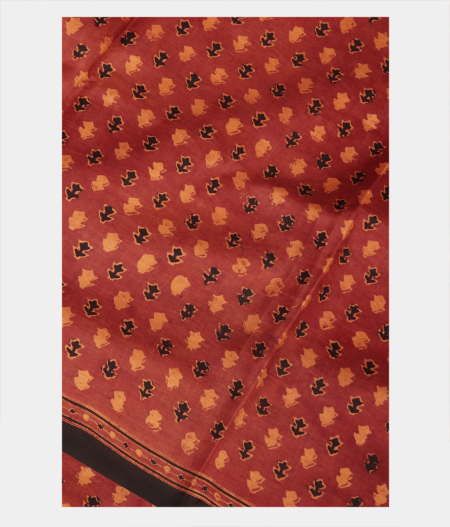 Brown Ajrakh Silk Saree T233821-image