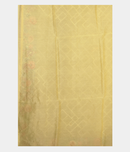 Yellow Organza Embroidery Saree T2409483