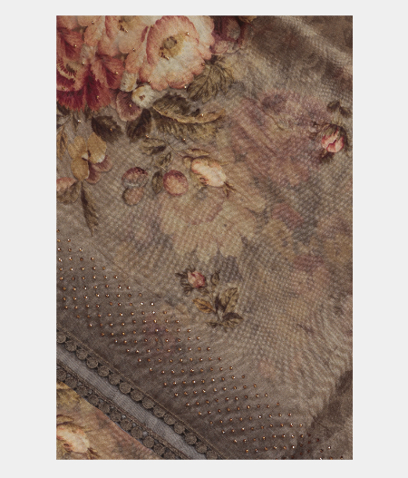 Grey Kora Organza Printed Saree T236386-image