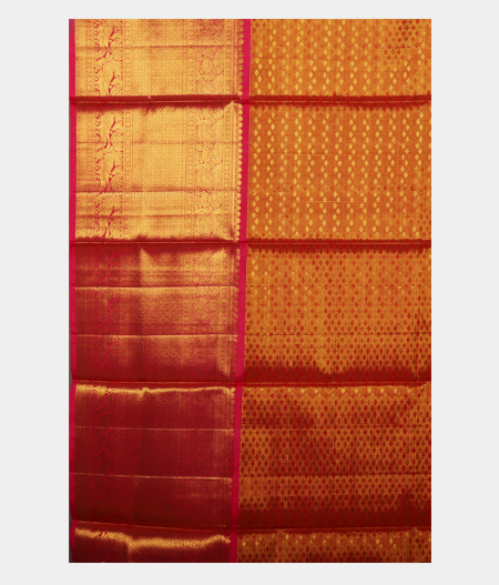 Orange Handwoven Kanjivaram Tissue Silk Pavadai  T2059862
