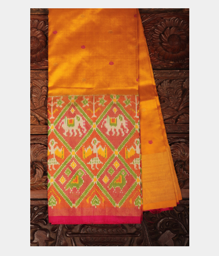 Yellow Handwoven Kanjivaram Silk Pavadai T204747-image