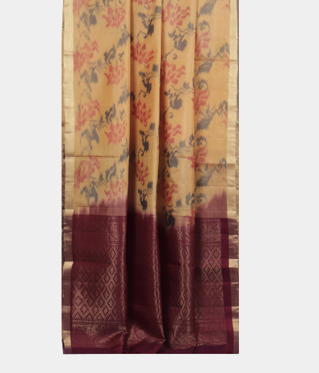 Beige Soft Silk Saree T2425792