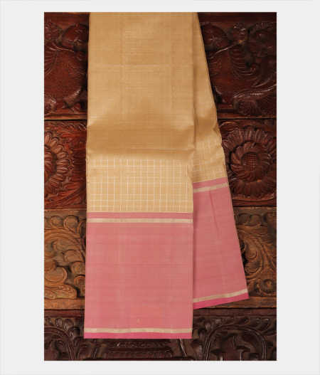 Beige Handwoven Kanjivaram Silk Saree T242620-image
