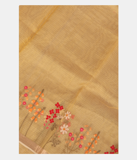 Yellow Kora Organza Embroidery Saree T221662-image