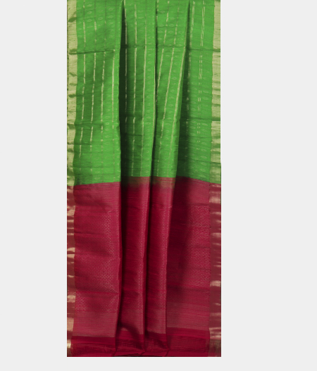 Green Woven Raw Silk Saree T2402702