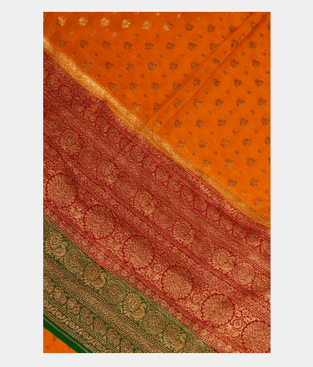 Yellow Banaras Georgette Silk Saree T236316-image