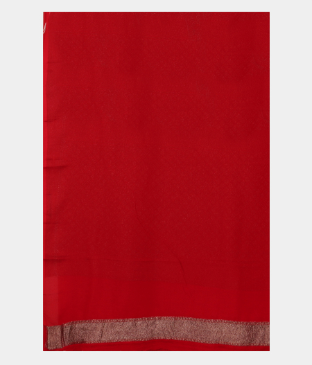 Dark Peach Banaras Georgette Silk Saree T2398003